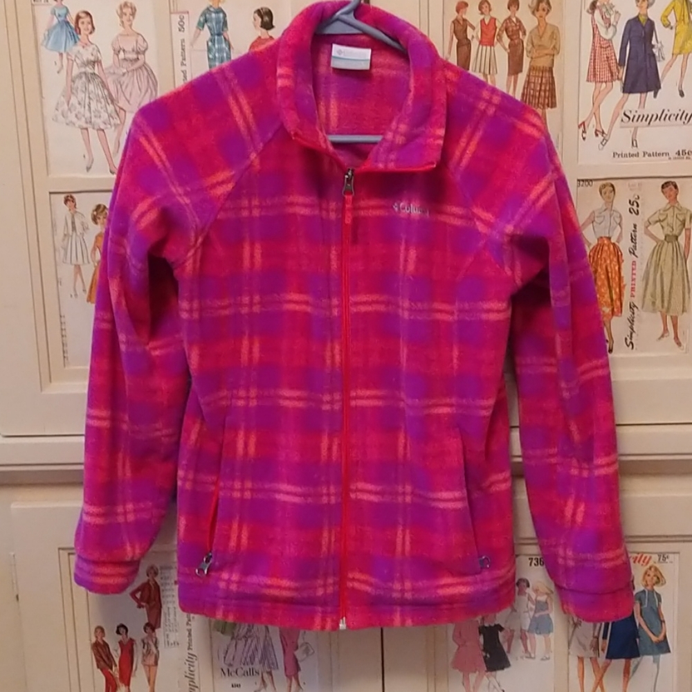 Columbia girls fleece punk/ purple jacket Sz L
